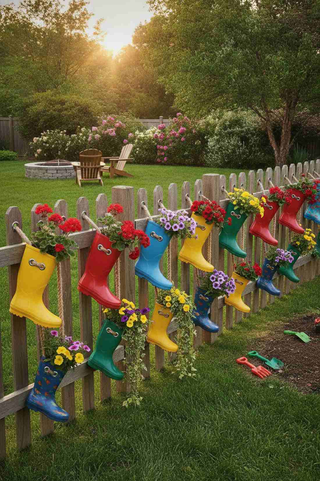 rain boot planter
