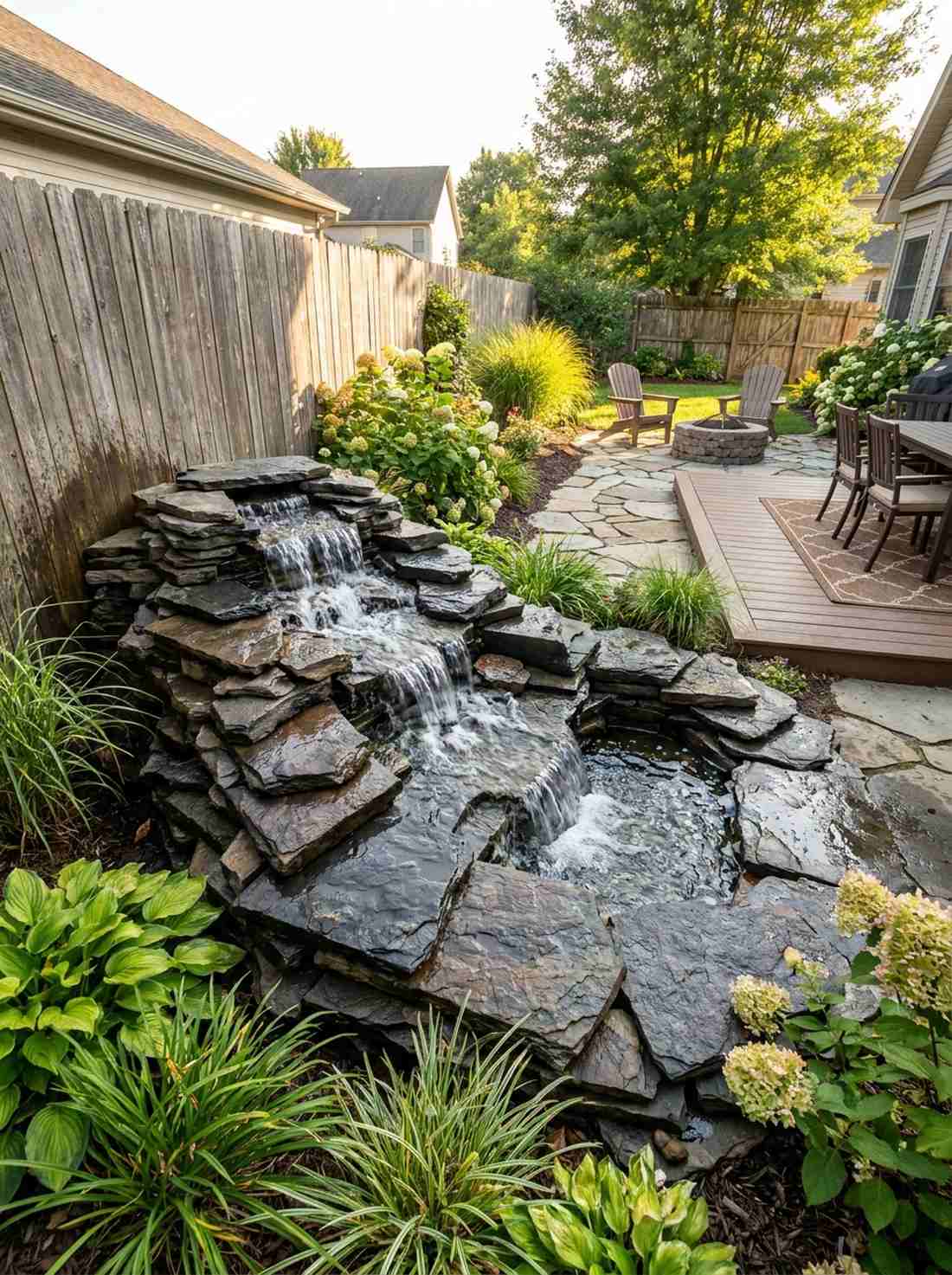 recirculating stone waterfall
