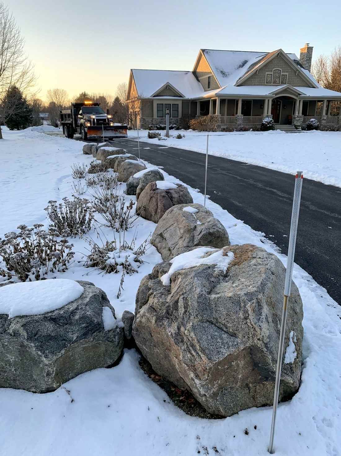 snow plow resistant boulder edge