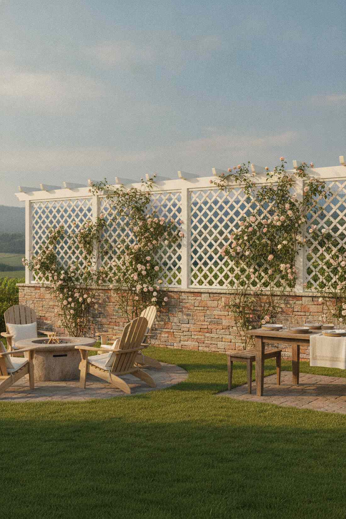 stone veneer base with lattice top