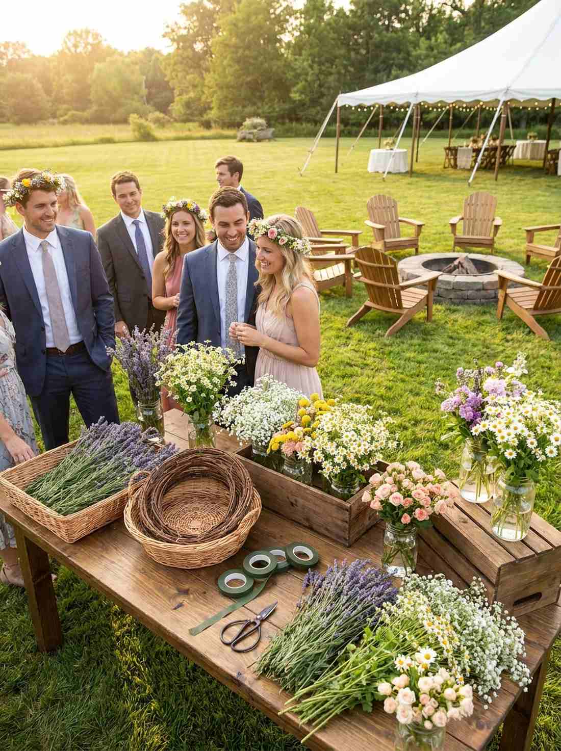 wildflower crown making station