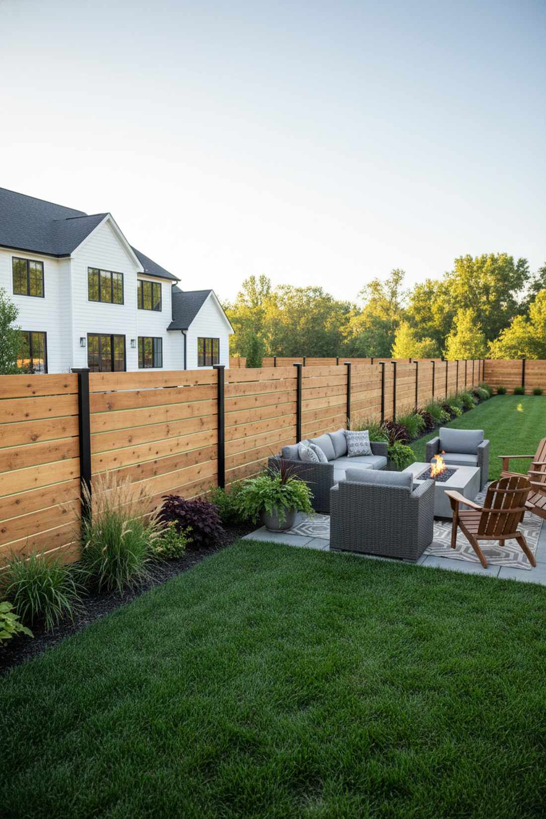 wood and metal horizontal fence