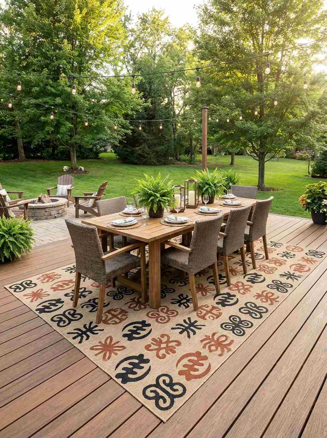 adinkra symbol printed outdoor rugs