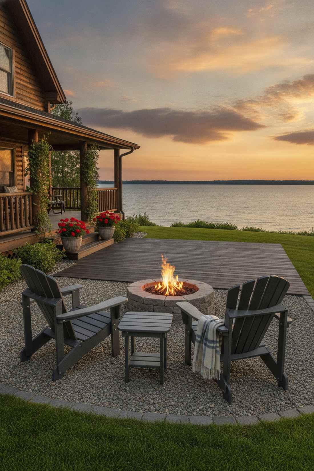 adirondack chairs with side table