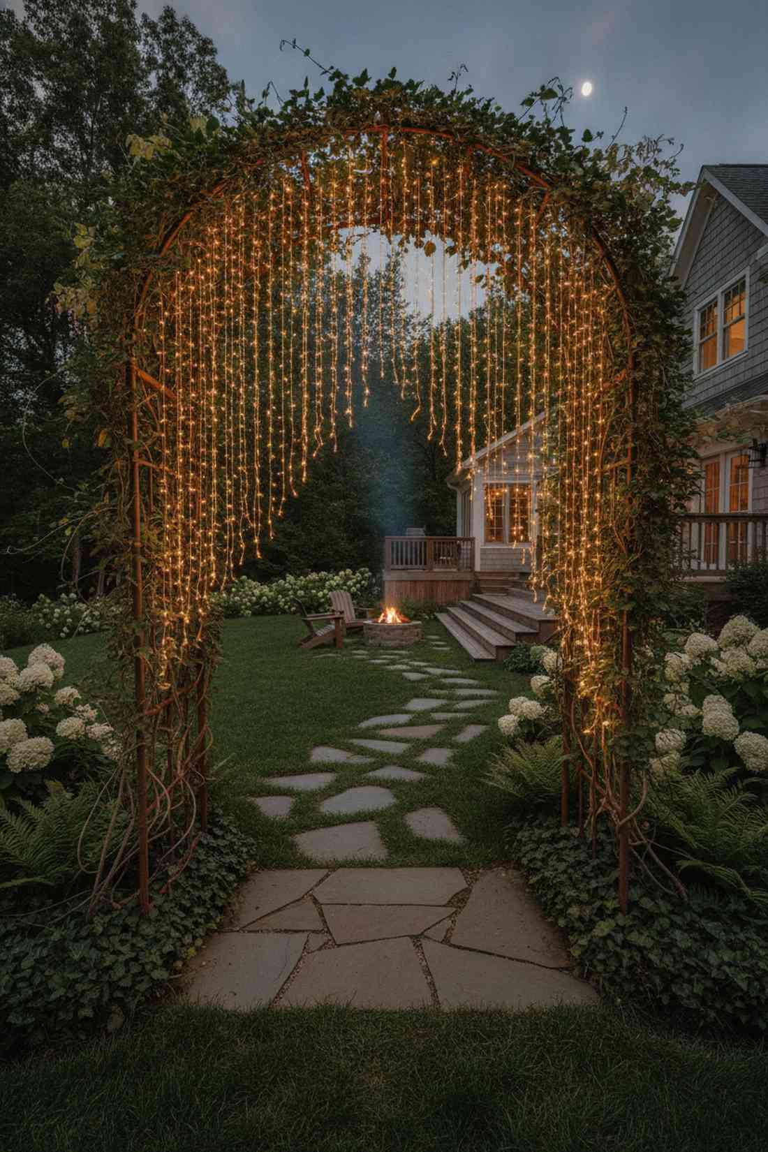 arched entryway waterfall