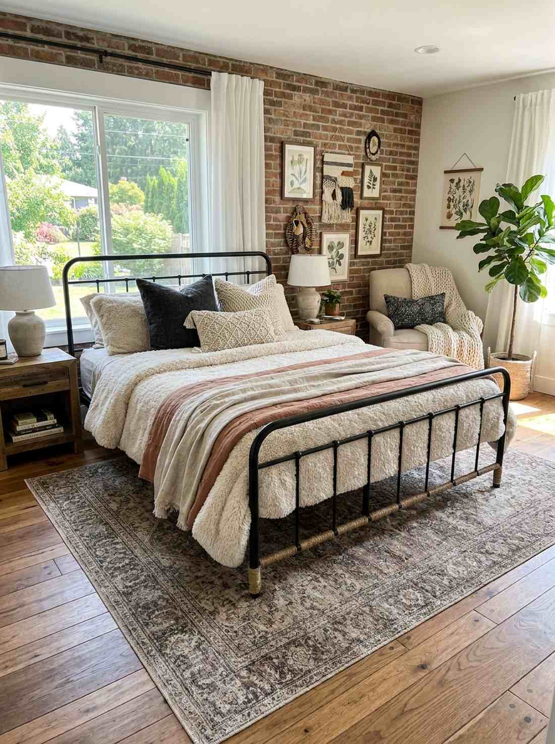 black metal bed frame