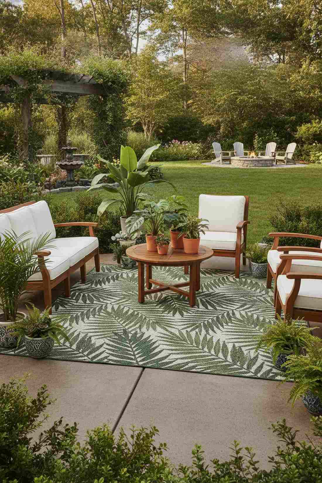 botanical palm leaf motif