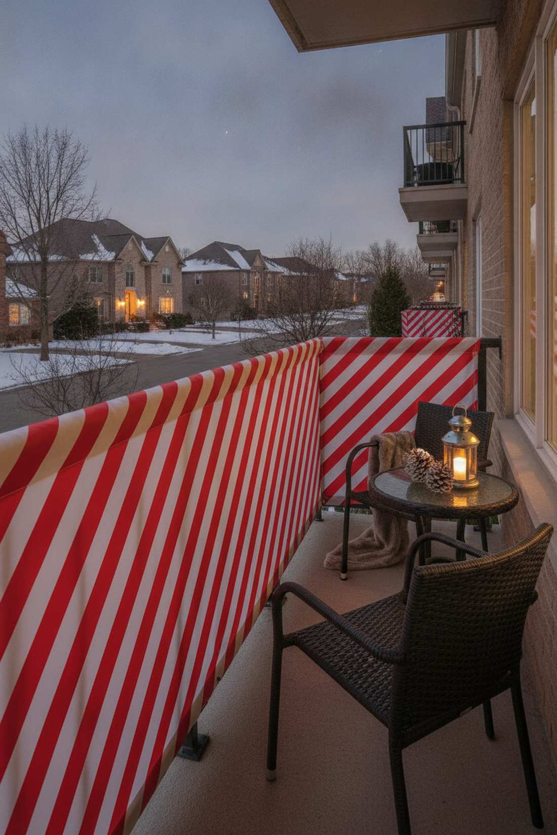 candy cane striped railing wrap