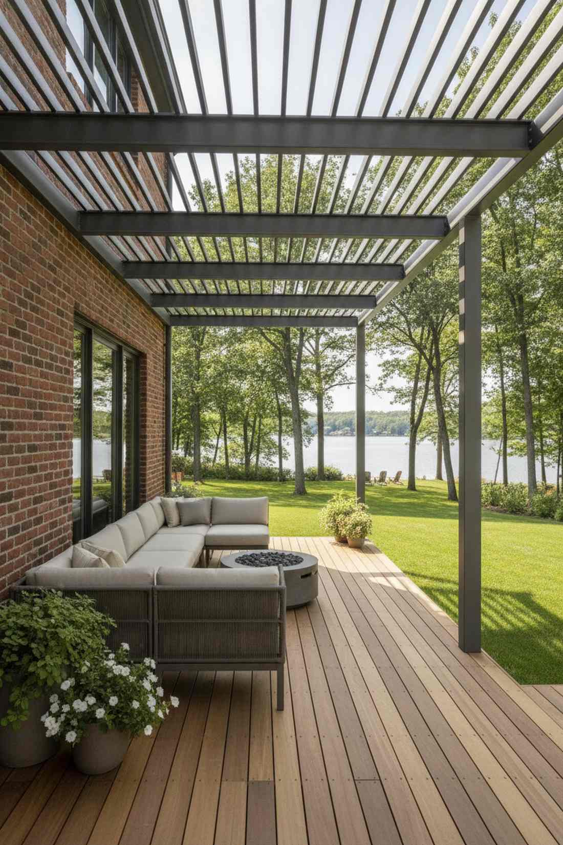 cantilevered aluminum pergola