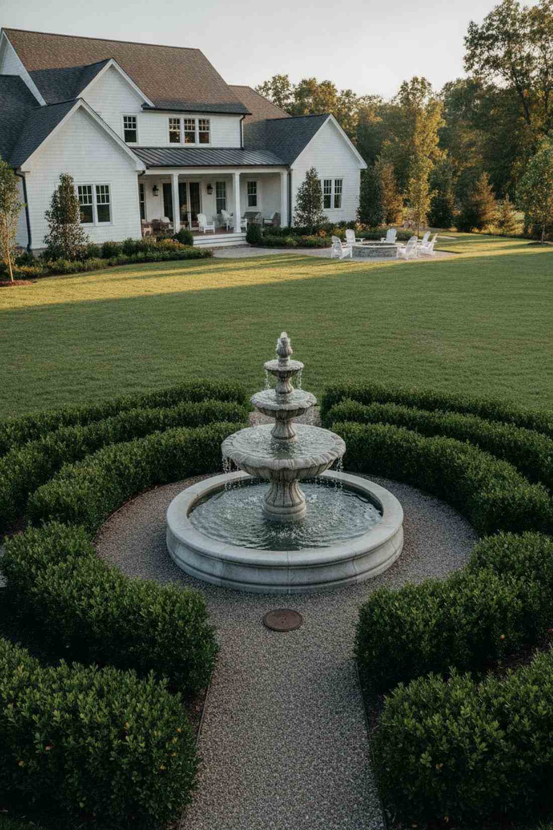central fountain as focal point