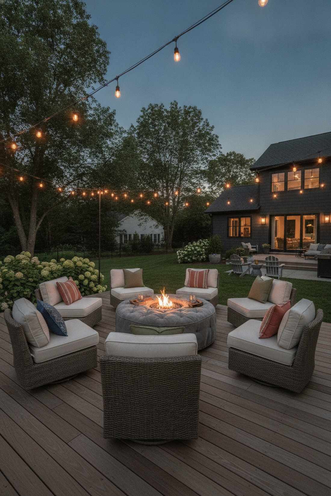 circular seating ring with ottoman center