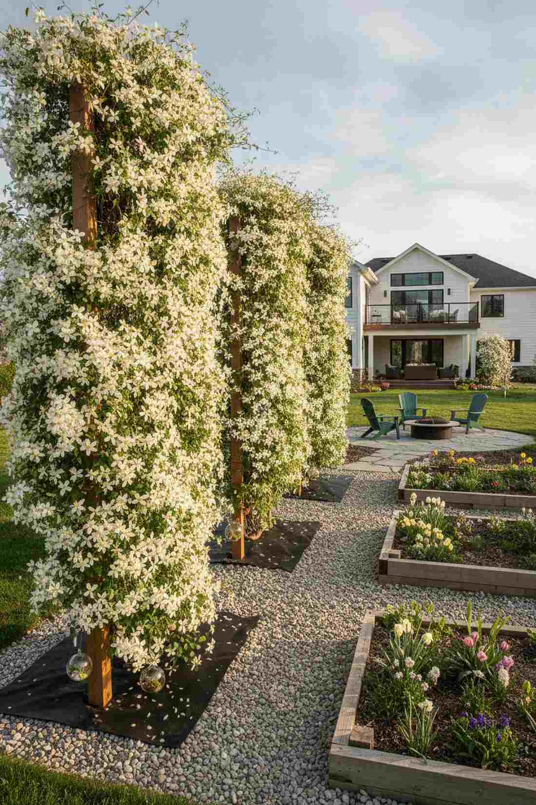 clematis armandii early bloom backdrops