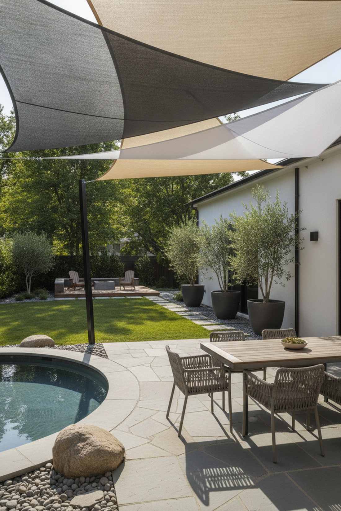 contemporary sail shade canopies
