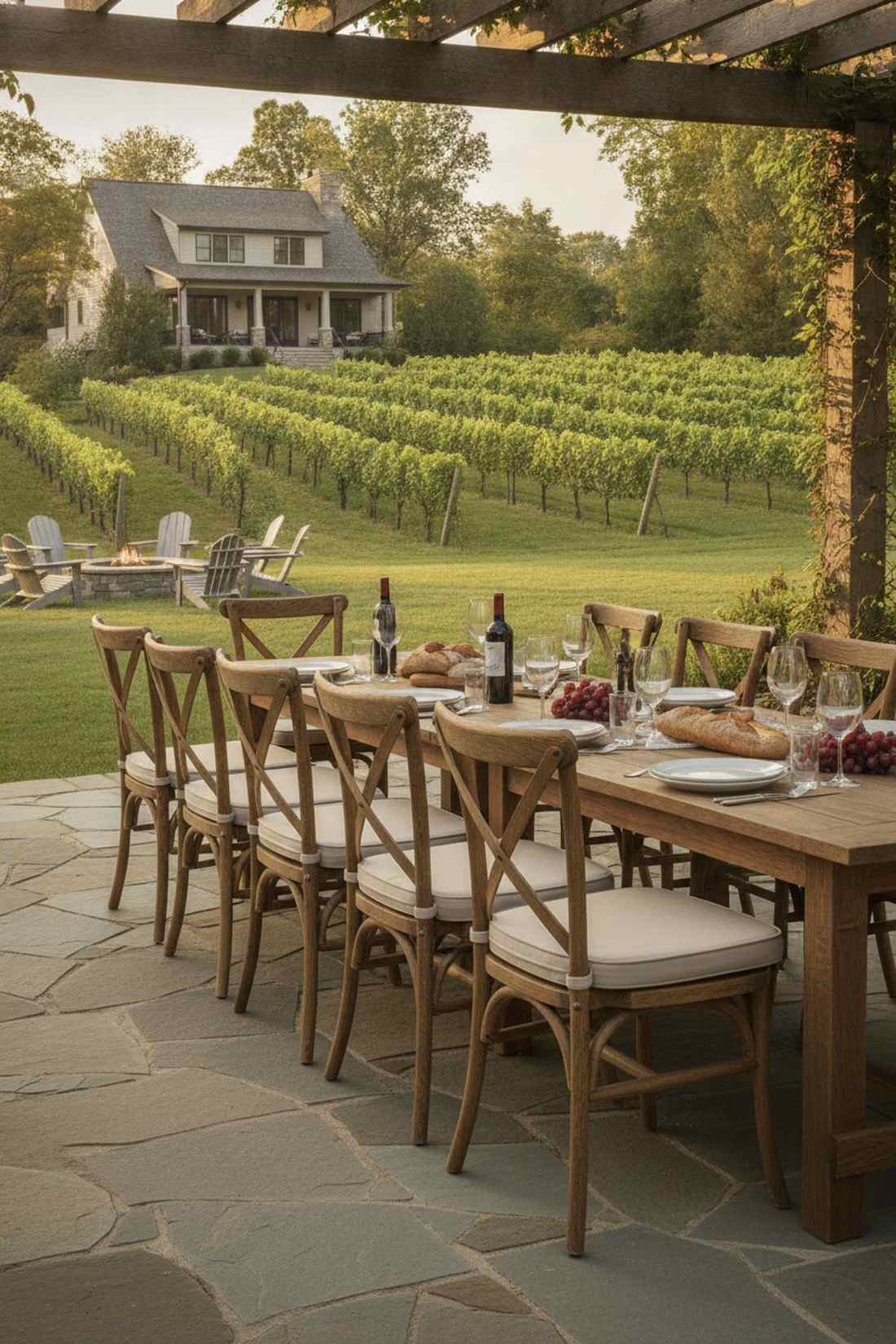 crossback vineyard chairs