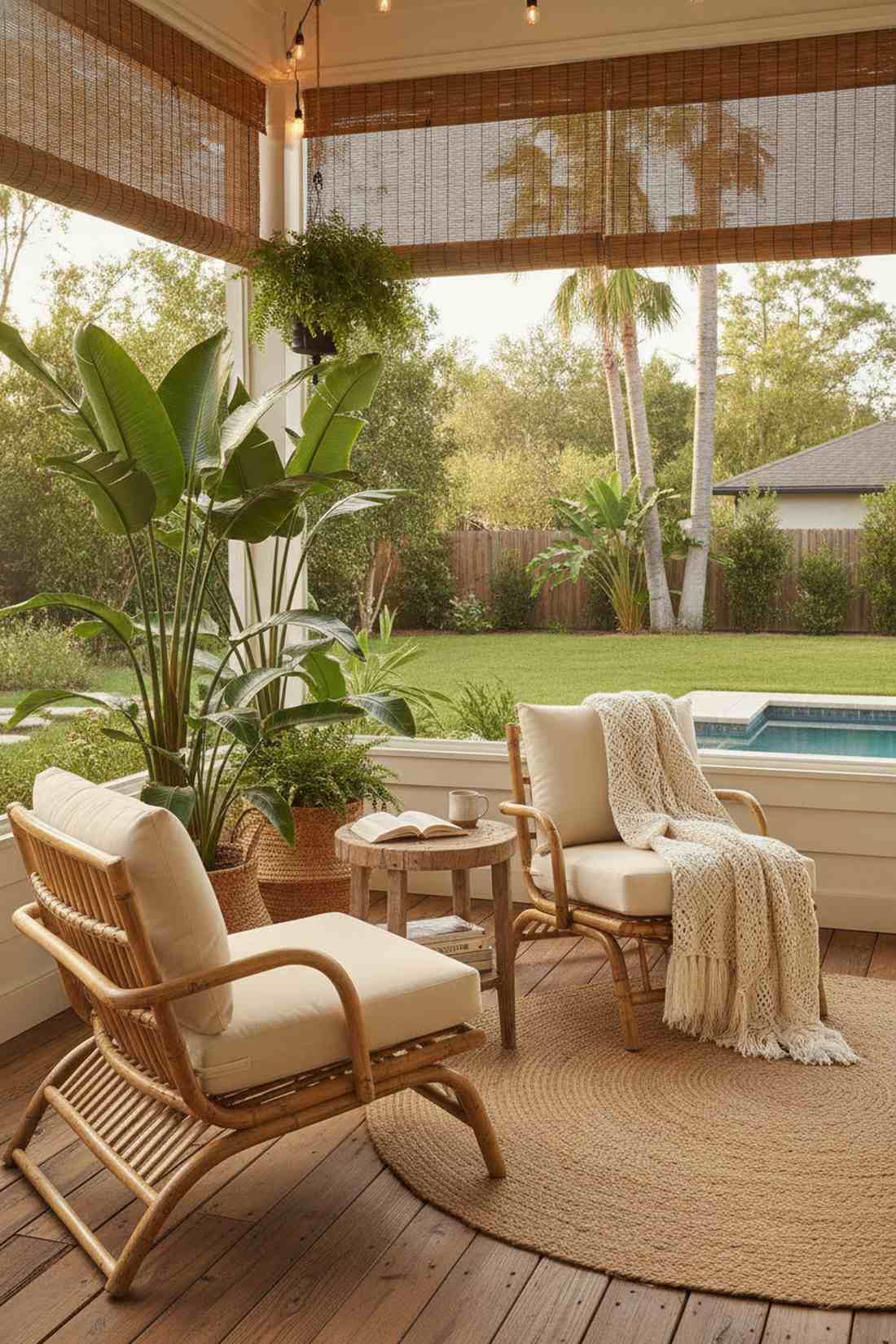 curved bamboo accent chairs