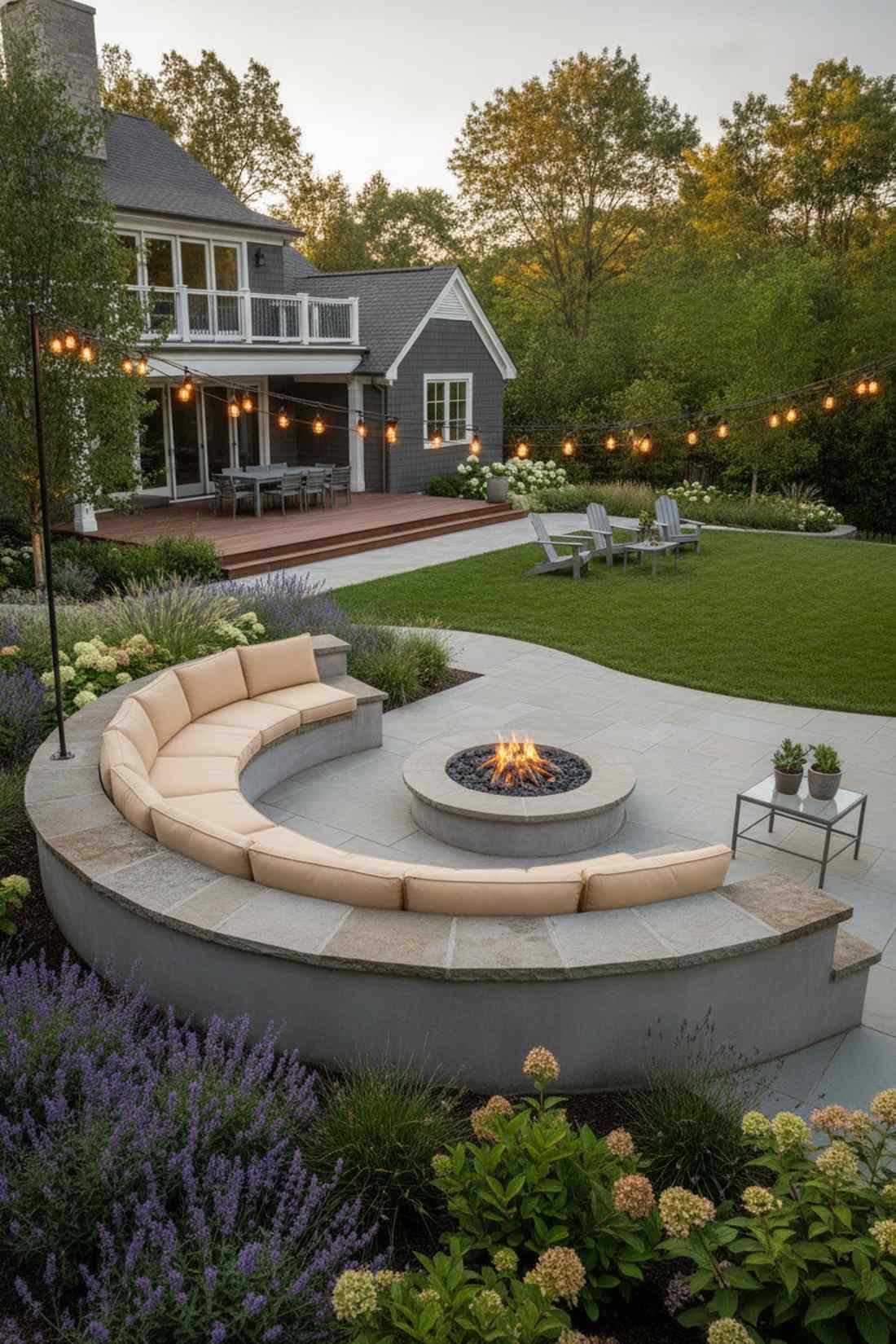 curved geometry lounge area