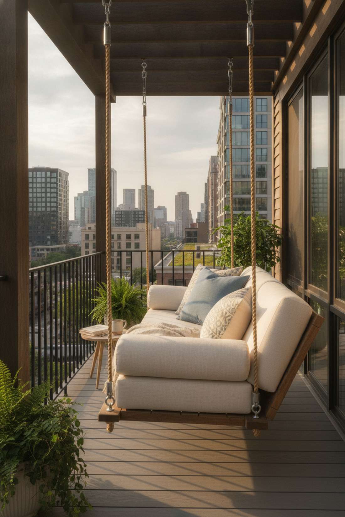cushioned two person porch swing