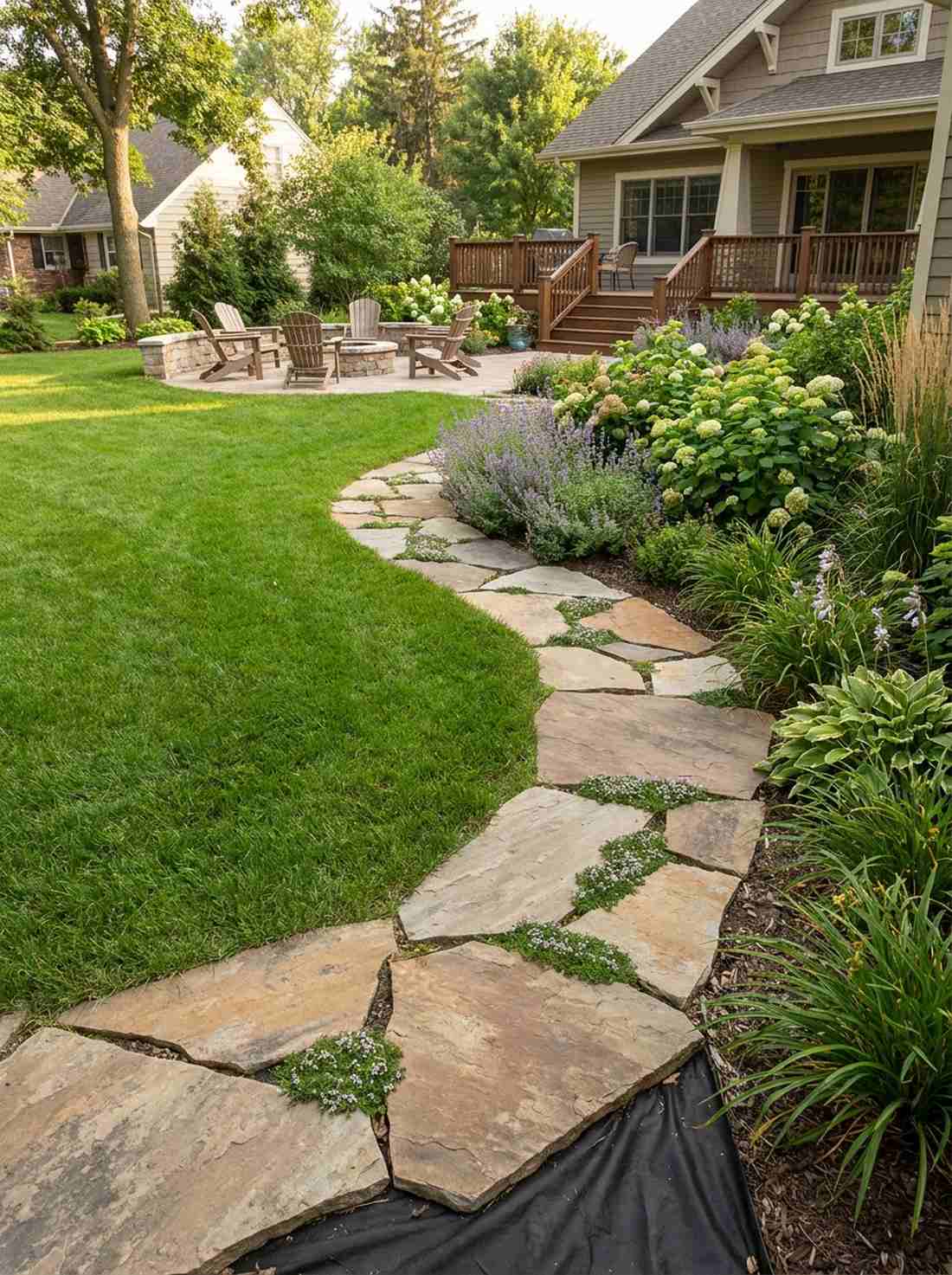 flat flagstone border