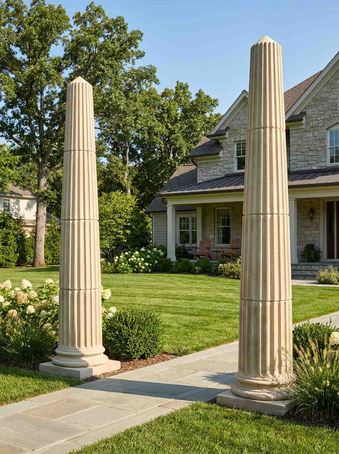 fluted column limestone obelisk