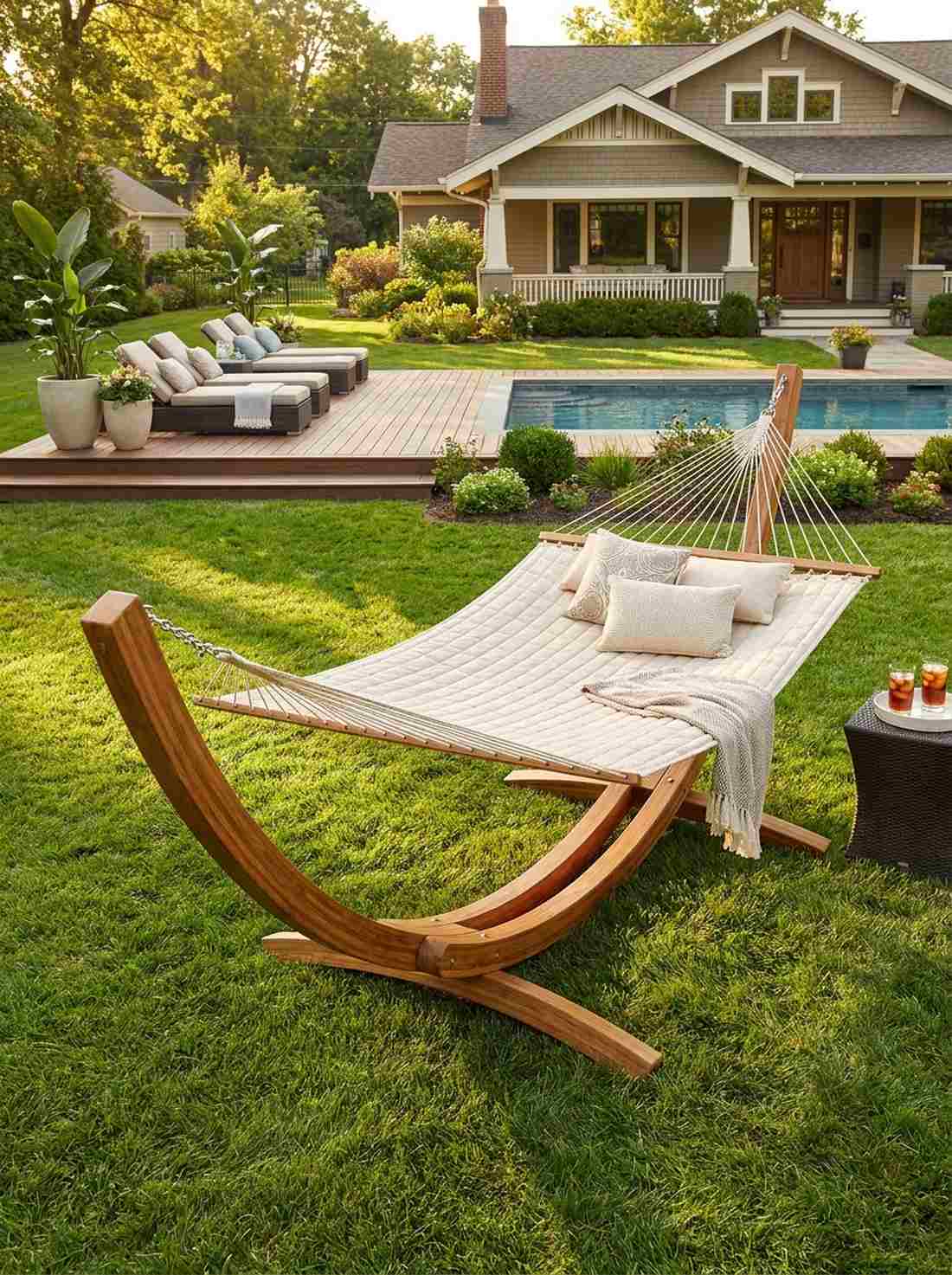 hammock with wooden stand