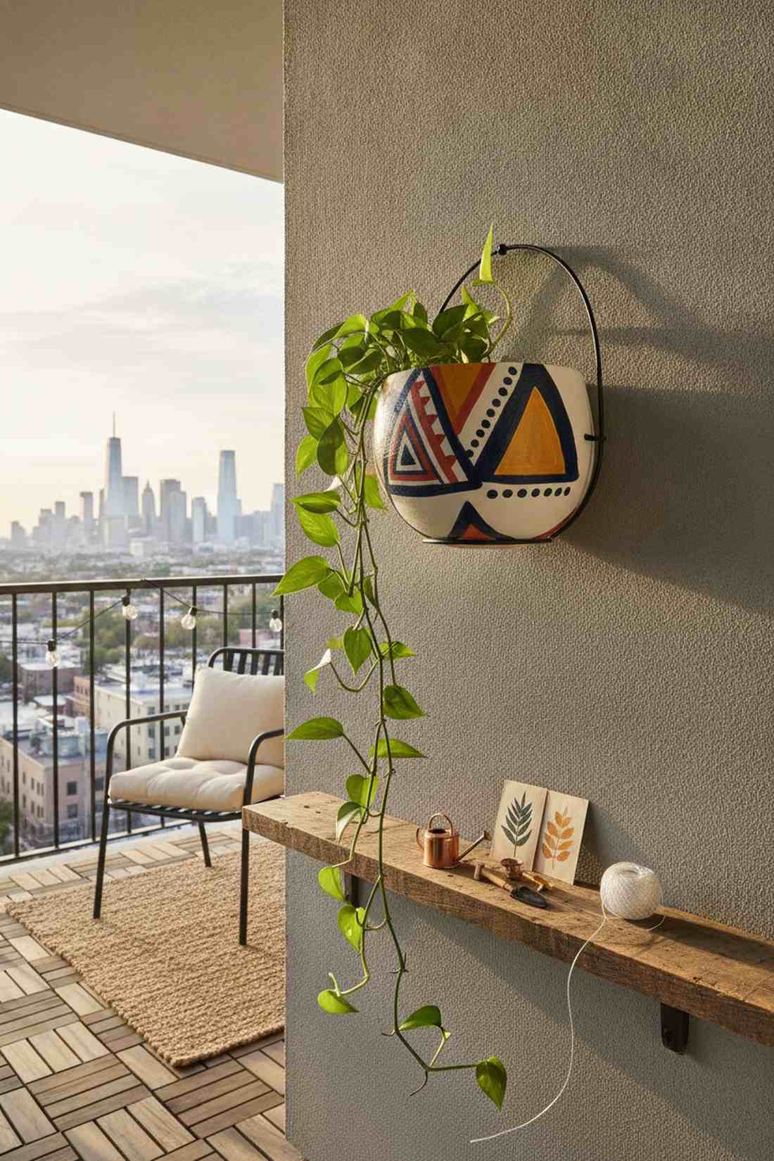 hand painted ceramic planter