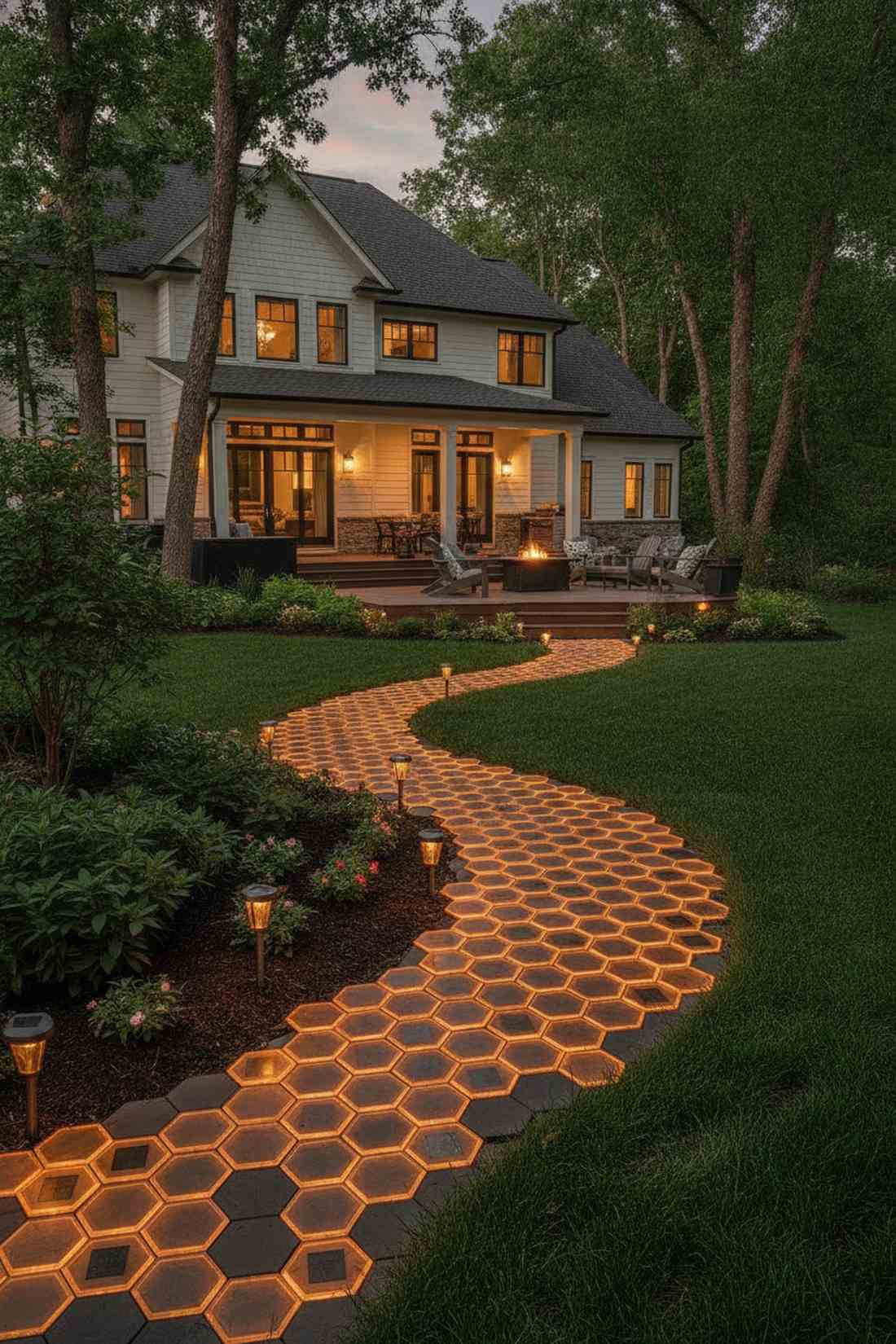 hexagonal pathway markers
