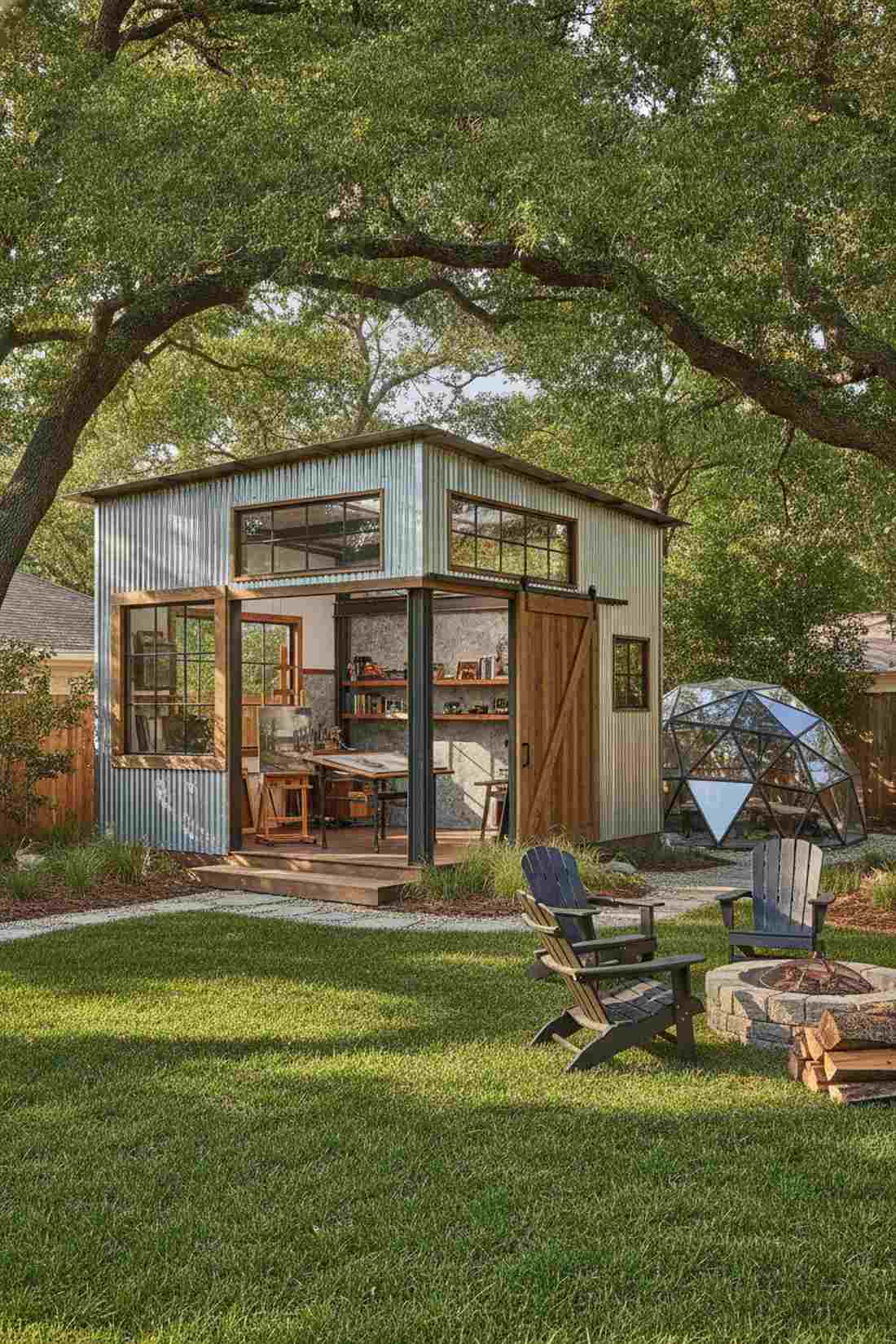 industrial chic steel frame studio