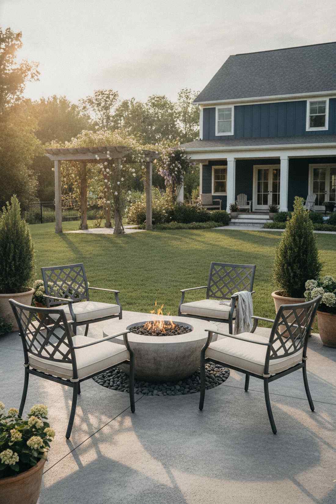 lattice pattern patio chairs