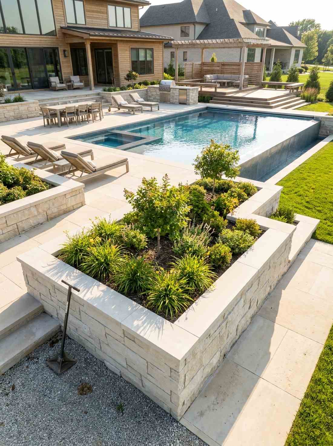 limestone block raised beds