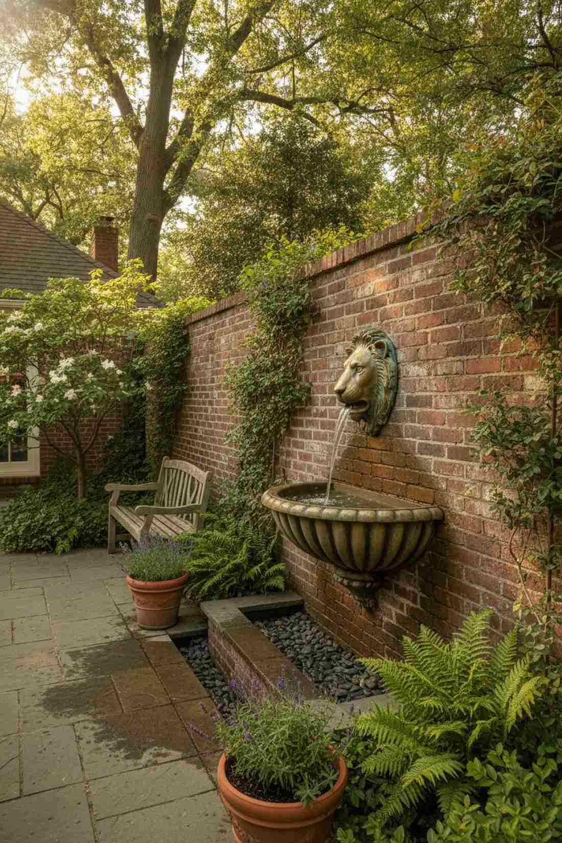 lion head spout fountain