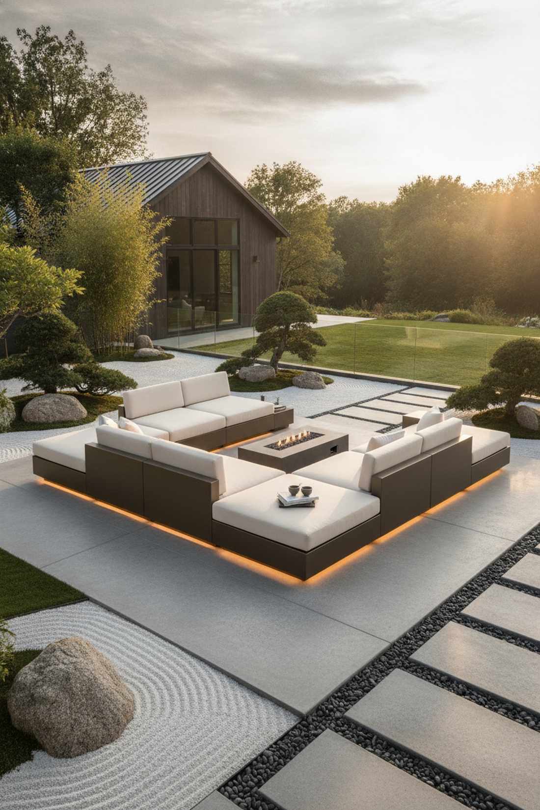 low profile platform sectional