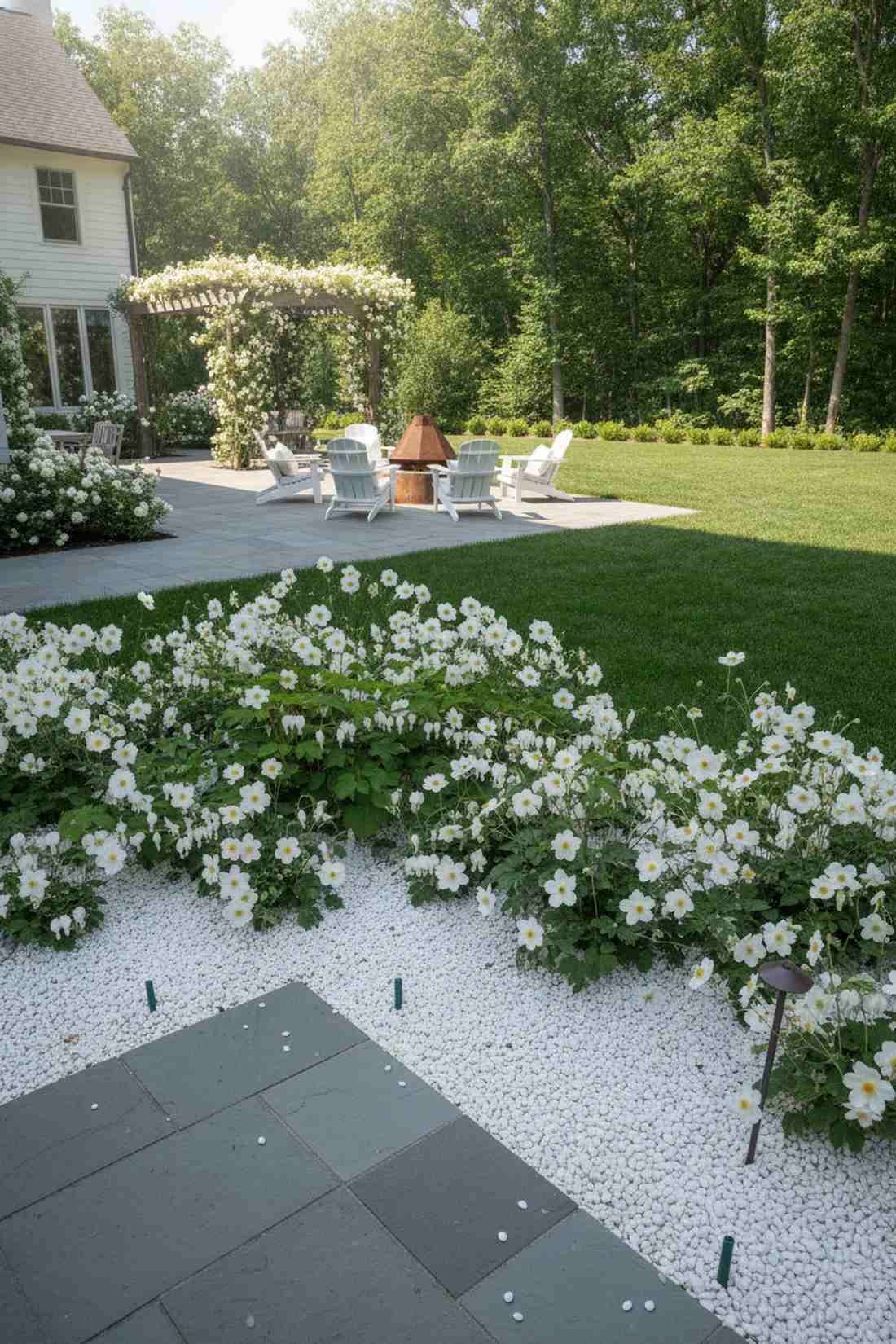 monochromatic white garden