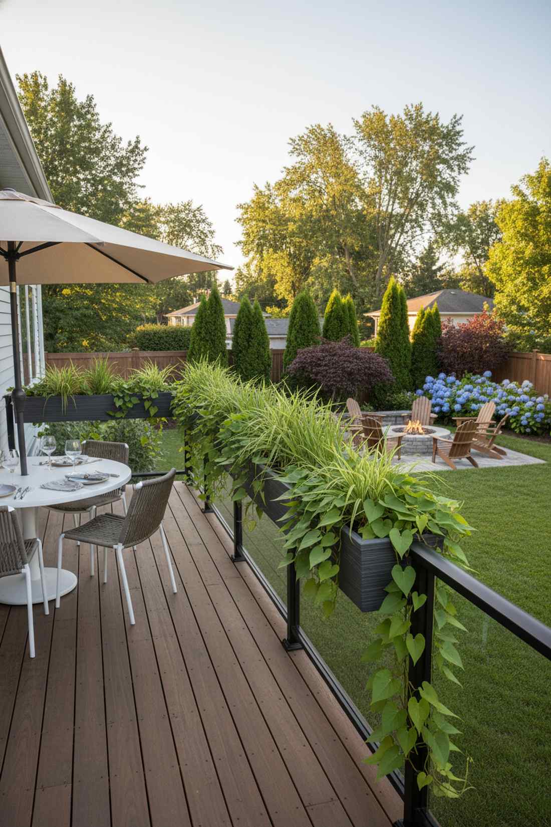 rail top trough planters