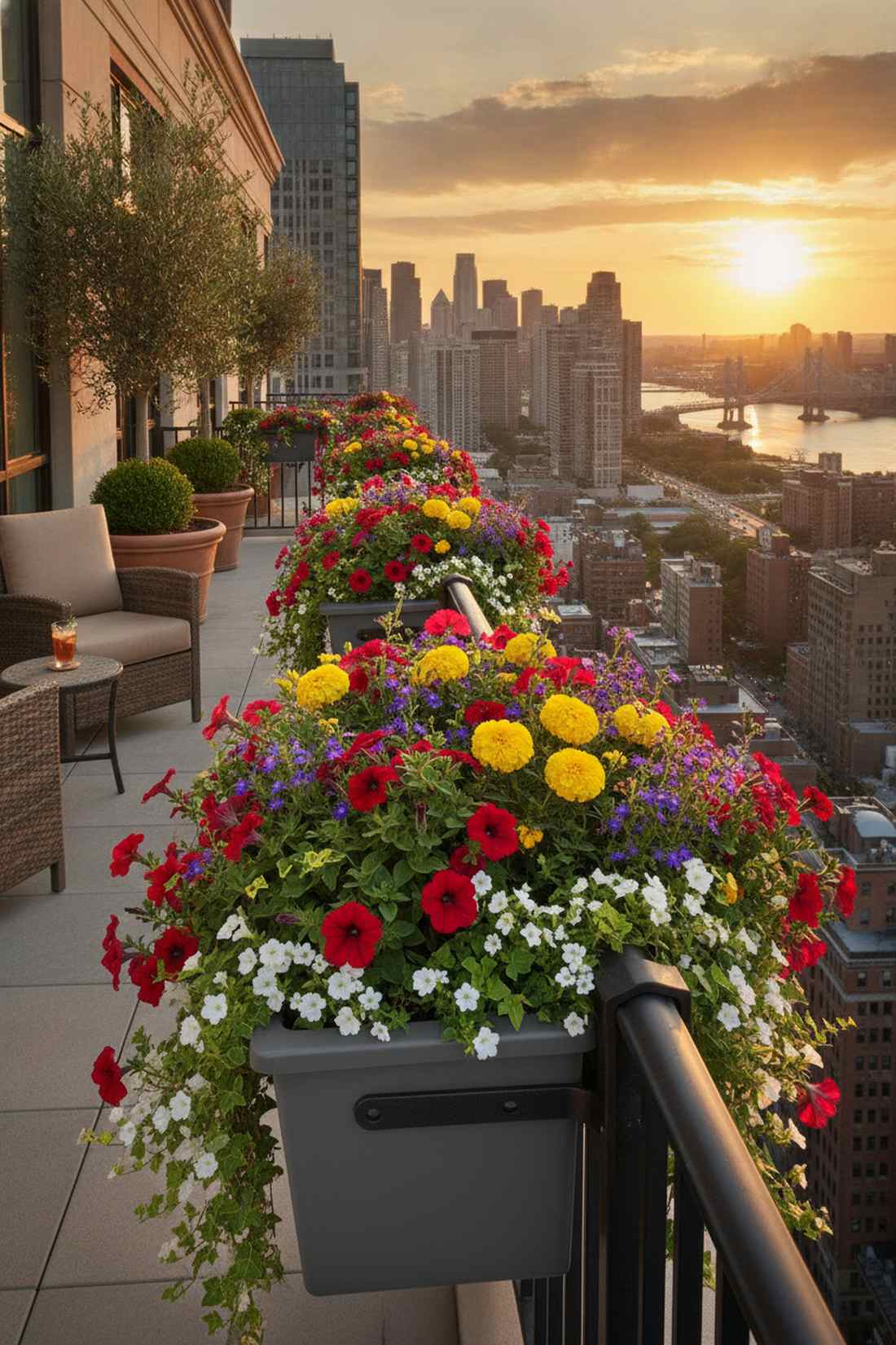 railing mounted planter boxes