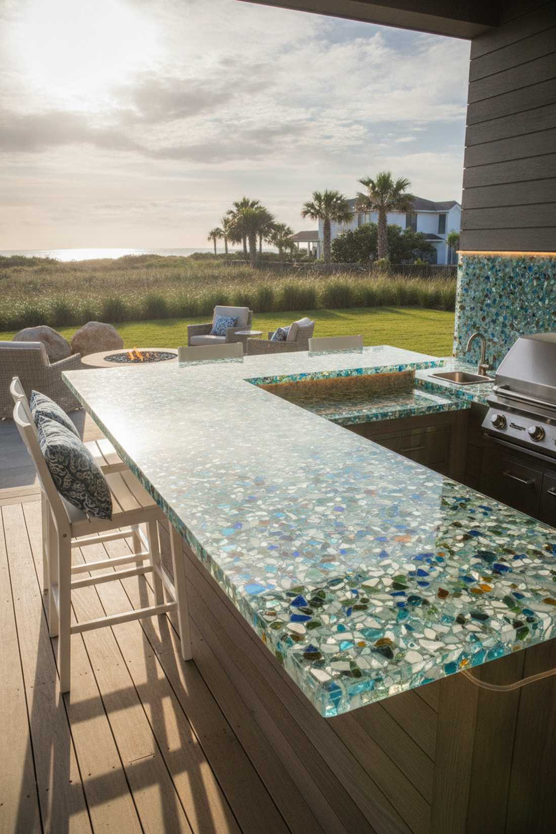 recycled glass composite surfaces