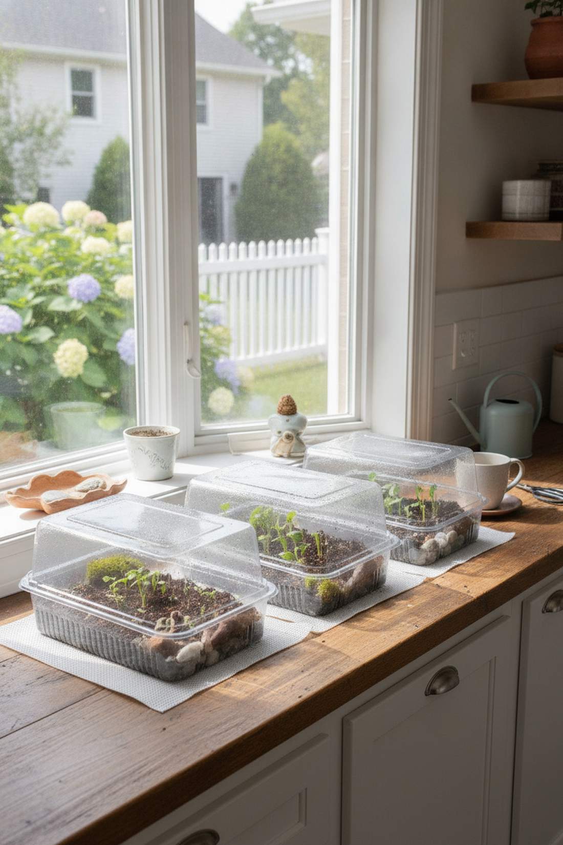 repurposed container mini greenhouse