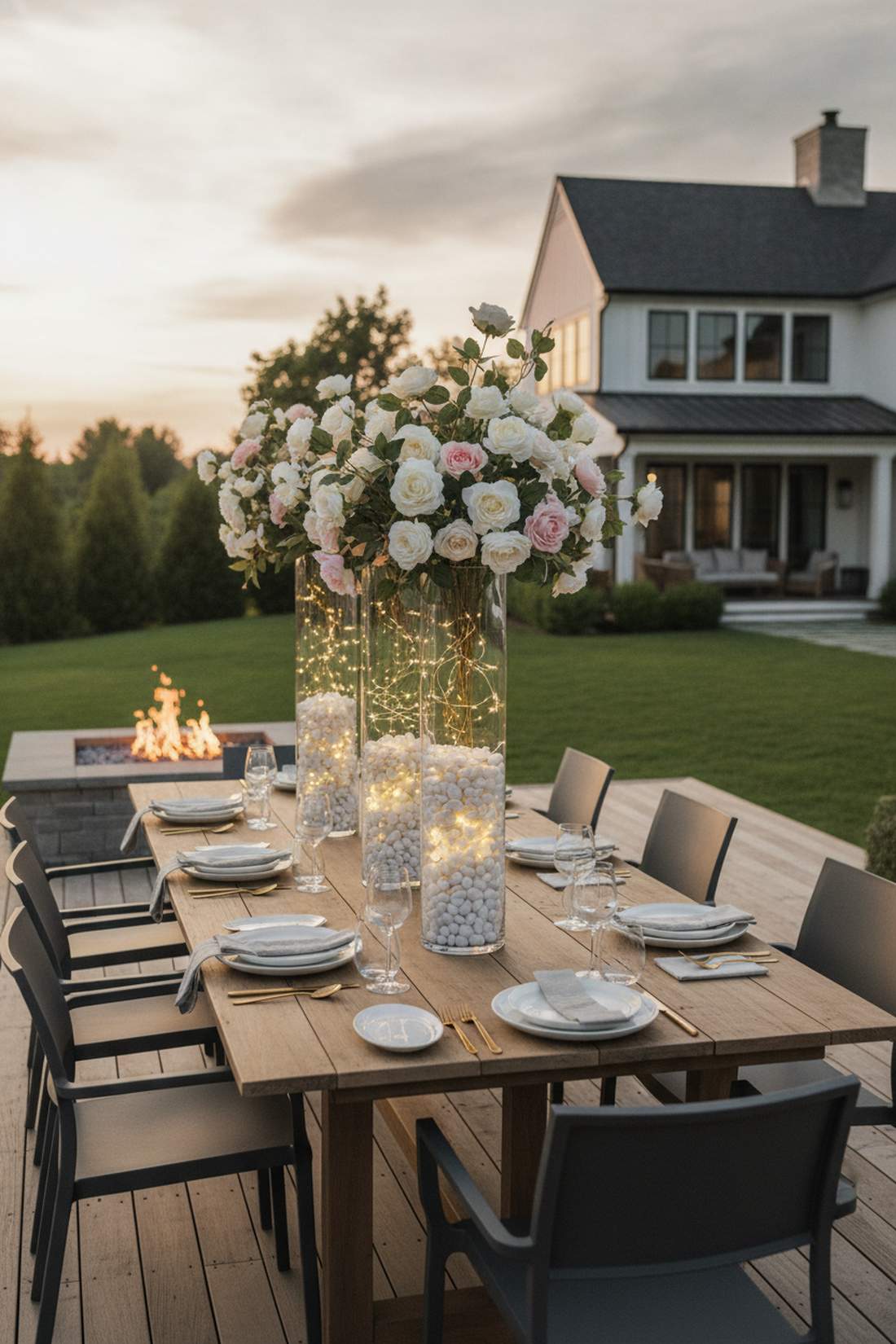 rose bush cylinder vases