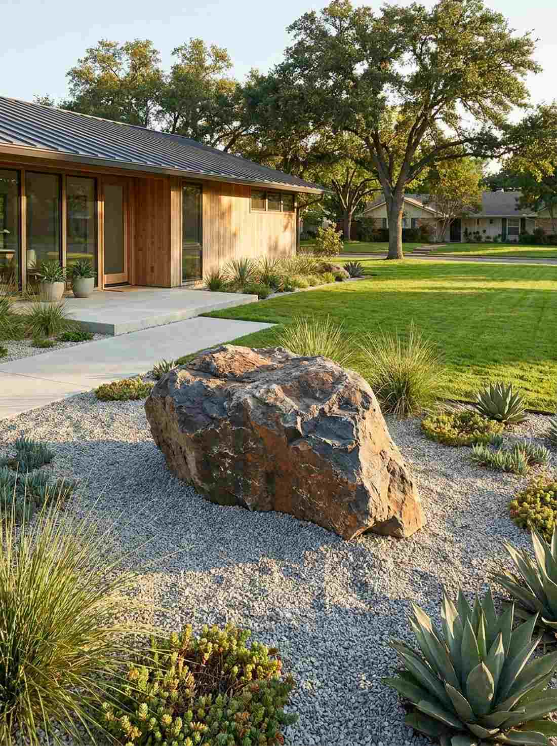 single specimen boulder focal point