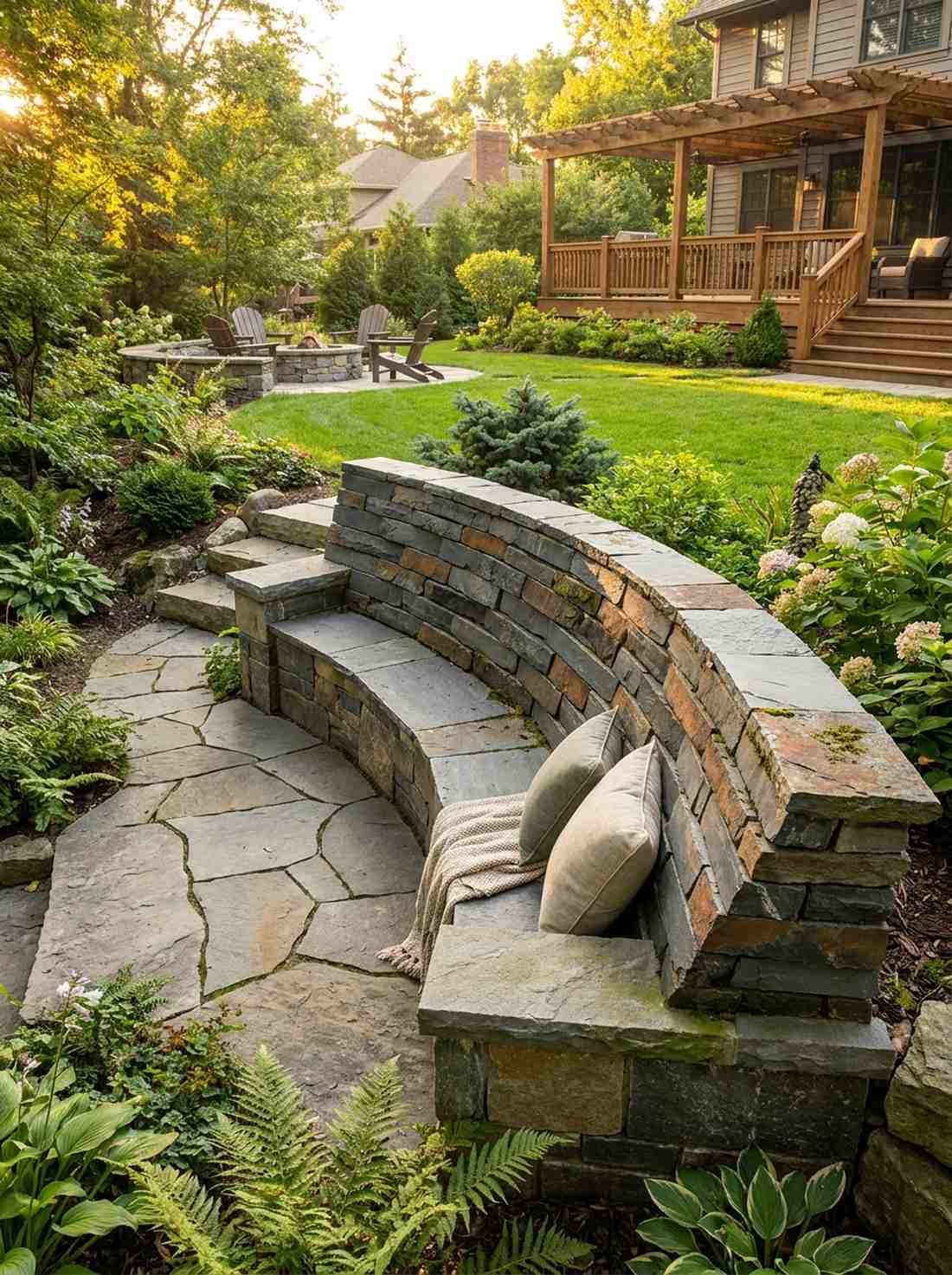slate backed garden perch