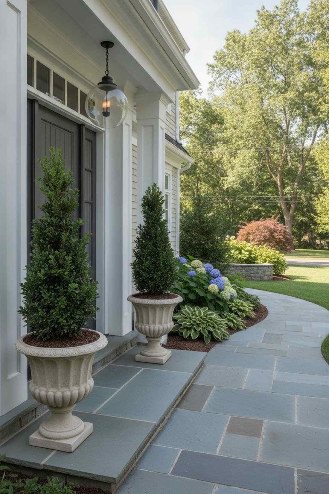 symmetrical entry planters