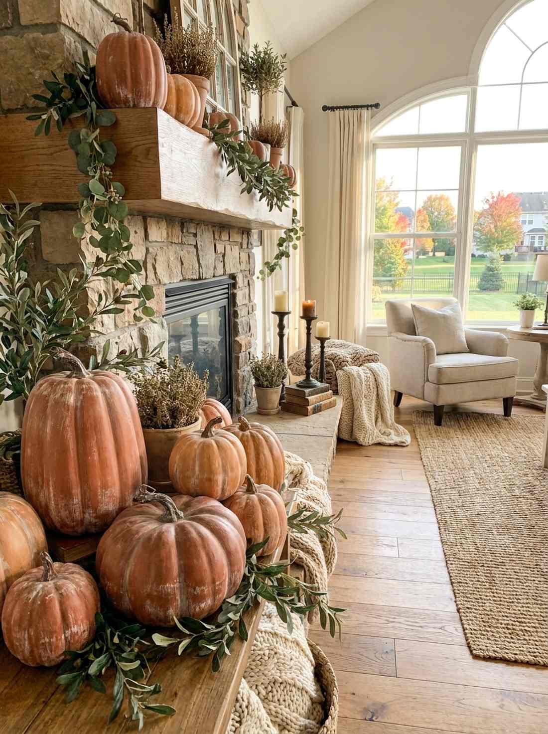 terracotta washed pumpkins