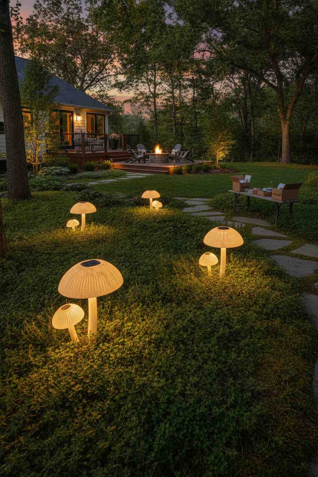 textured cap mushroom stakes