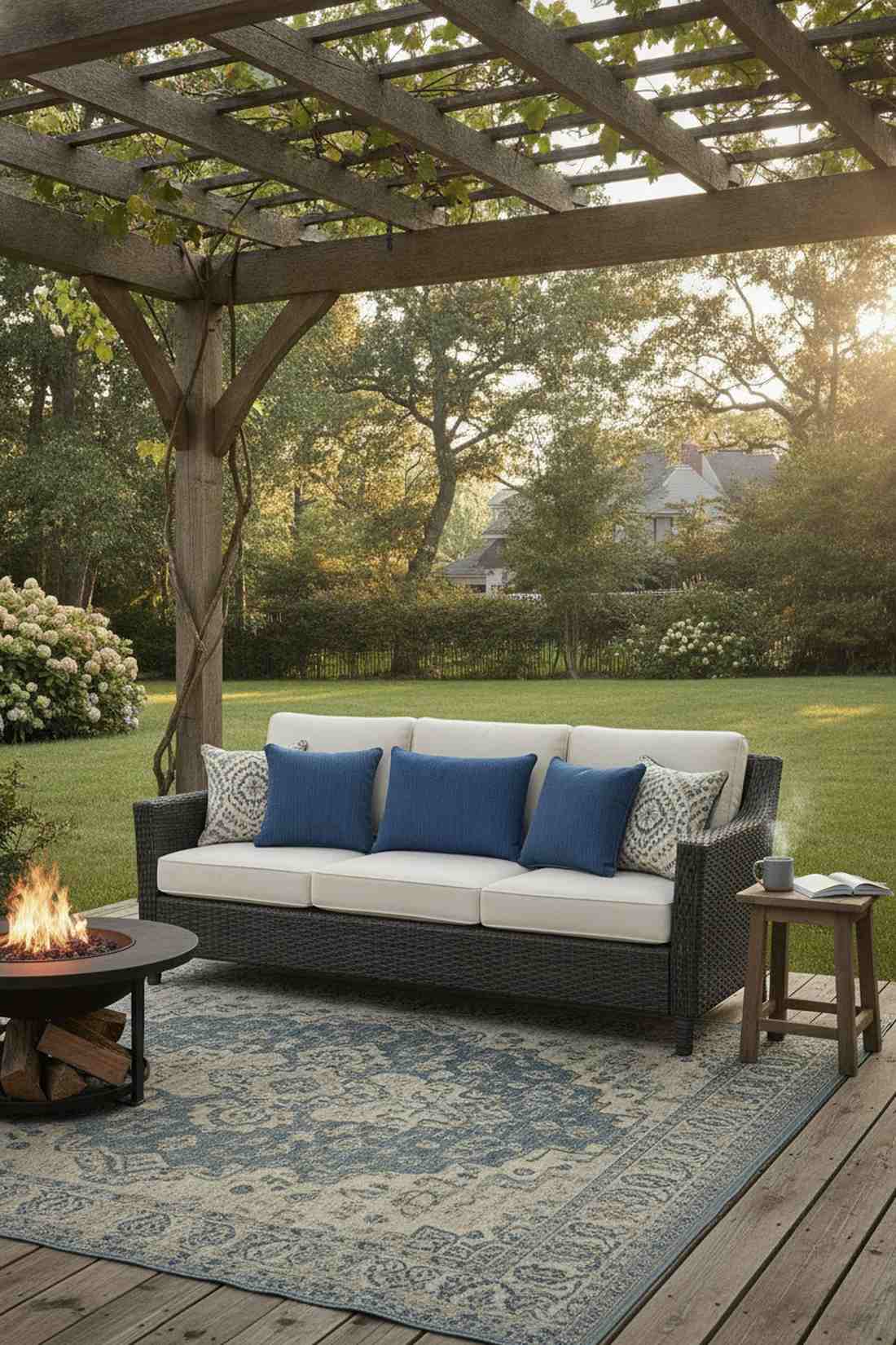 three seat wicker sofa with lumbar support