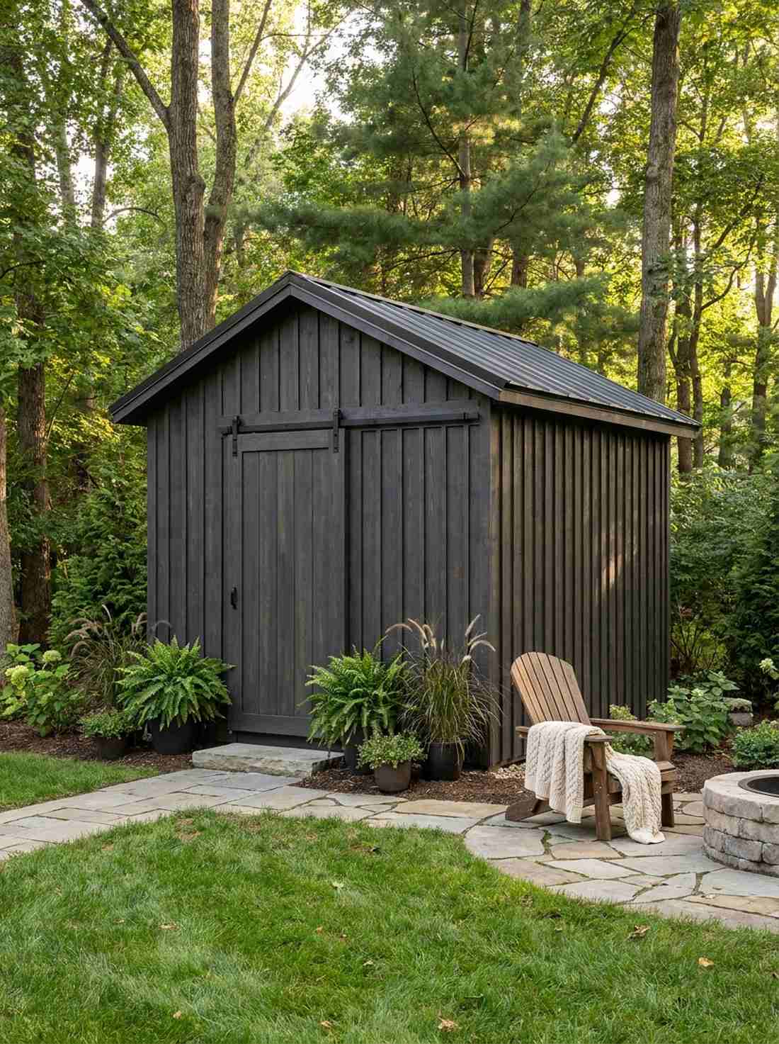 vertical cladding modern shed