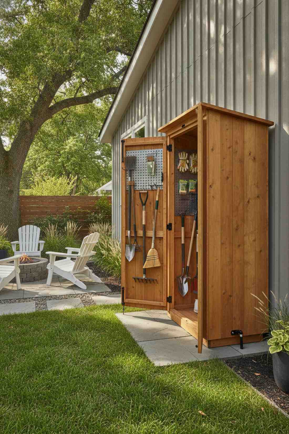 vertical locker shed