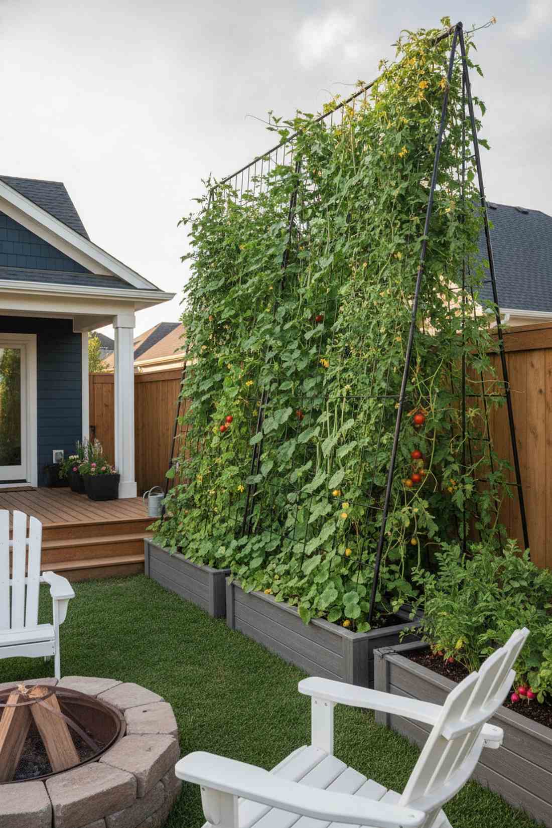 vertical trellis vegetable garden