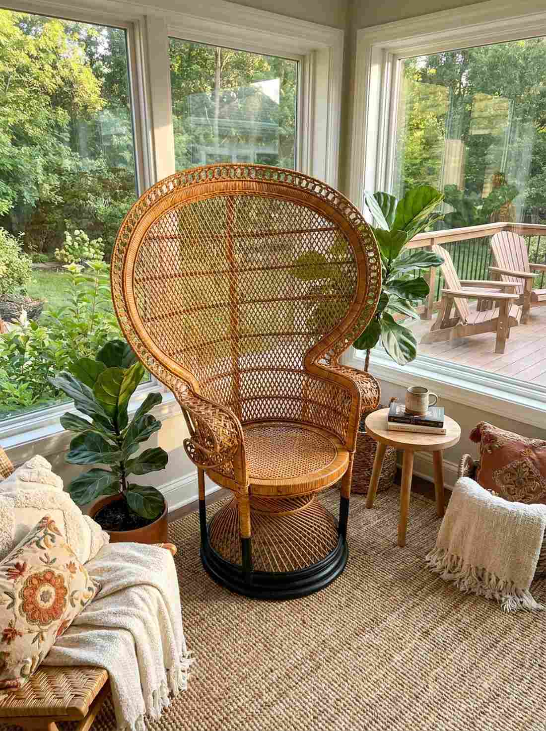 vintage peacock chair