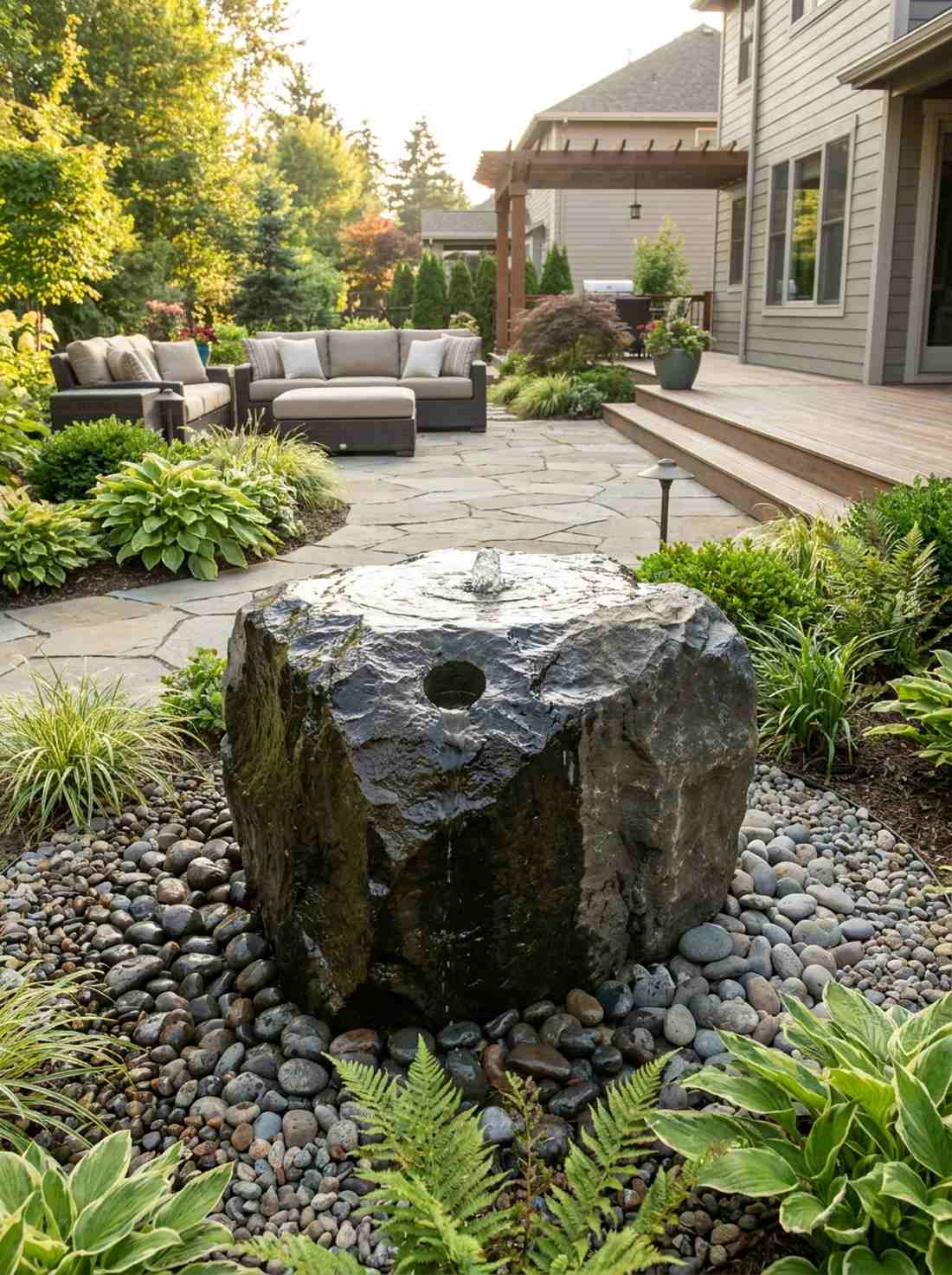 bubbling rock fountain