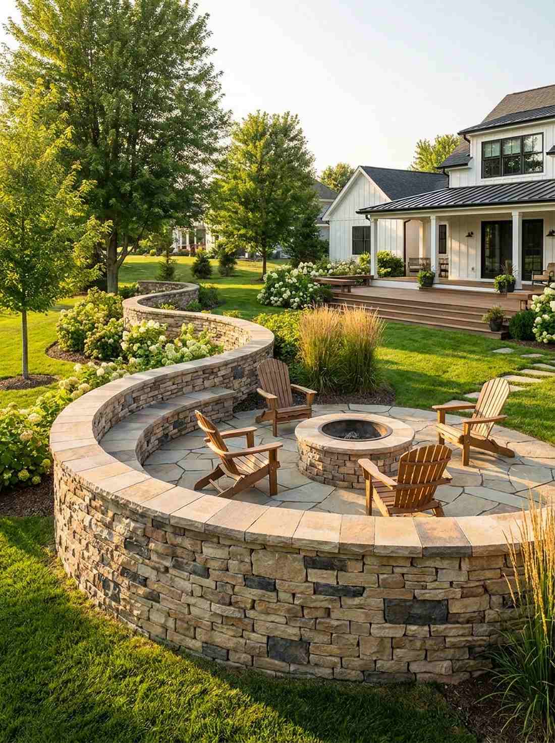 curved garden wall
