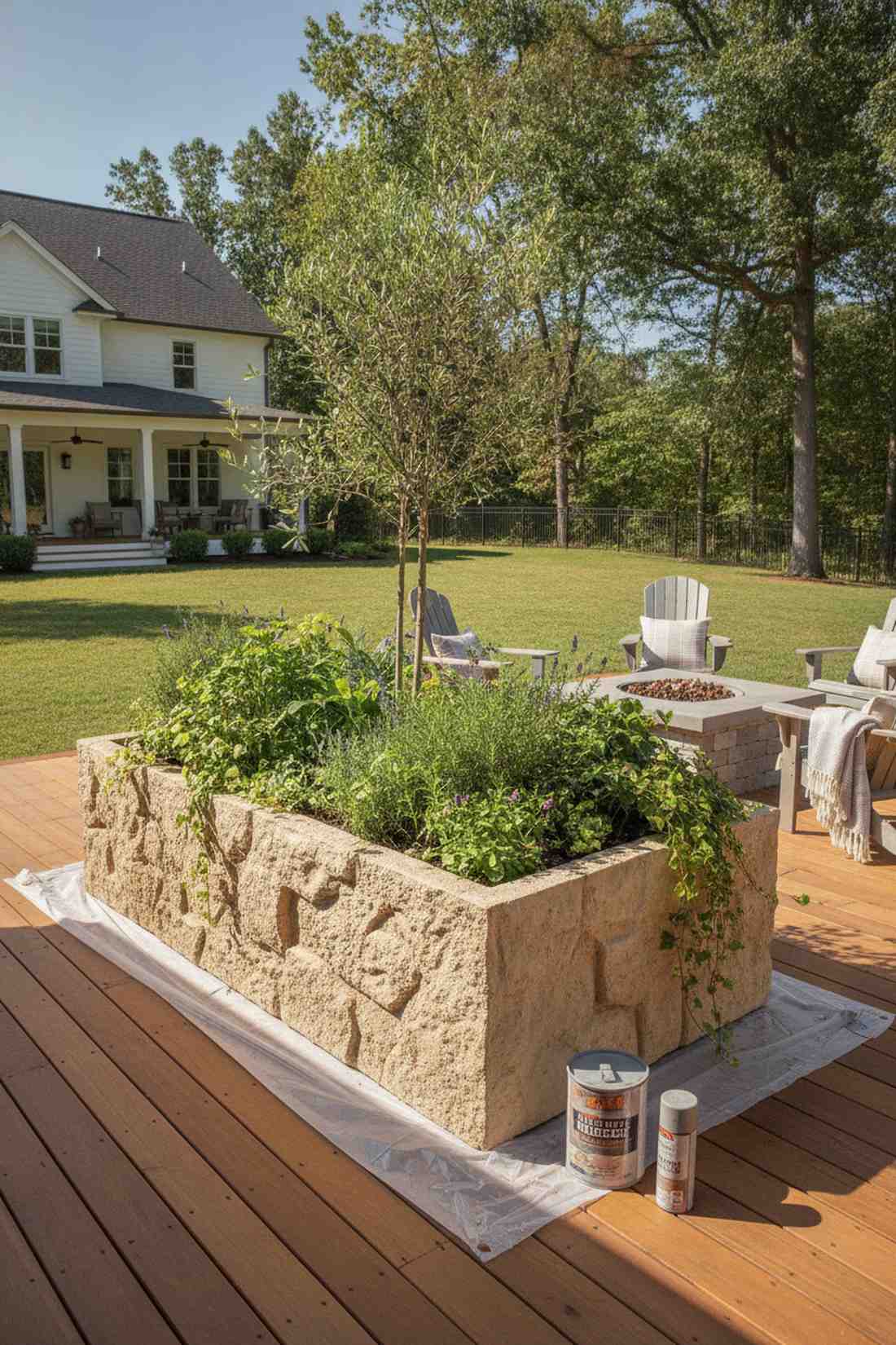 fiber cement elevated planter
